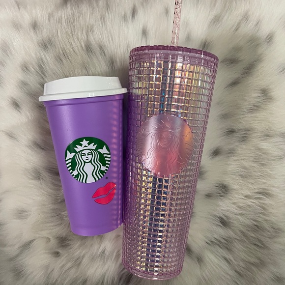 💗💎Starbucks tumbler/reusable coffee cup set💜💋
